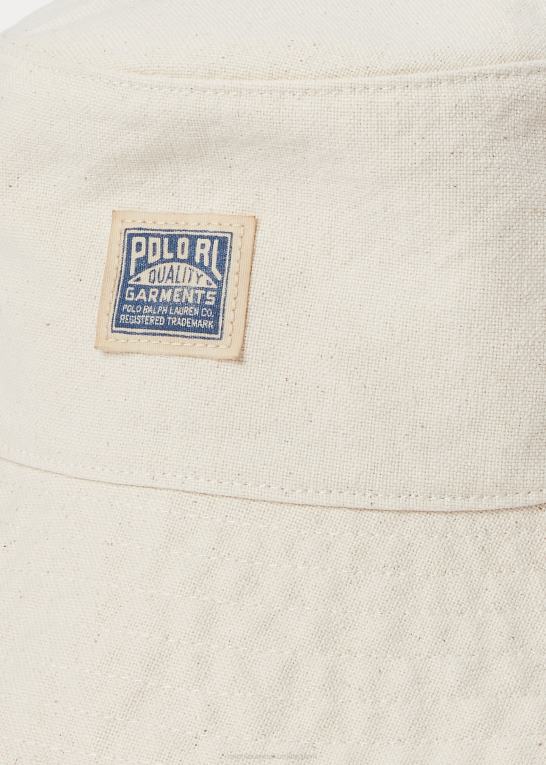 hvid denim vask Mænd Ralph Lauren bøttehat i bomuldslærred Z426B2454