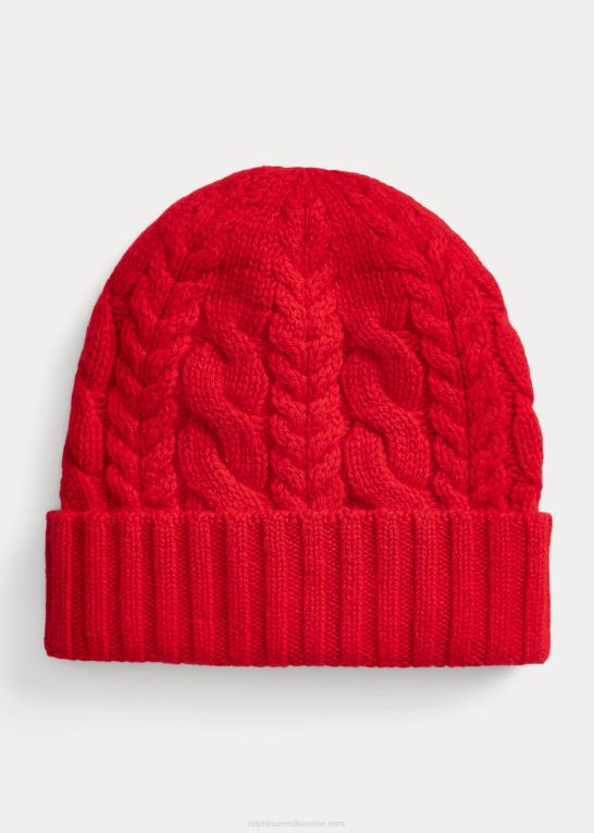 klassisk rød Mænd Ralph Lauren kabelstrikket kashmirhue Z426B9006