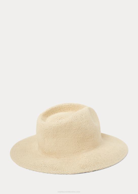 naturlig Mænd Ralph Lauren logo-broderet stråhat Z426B2432