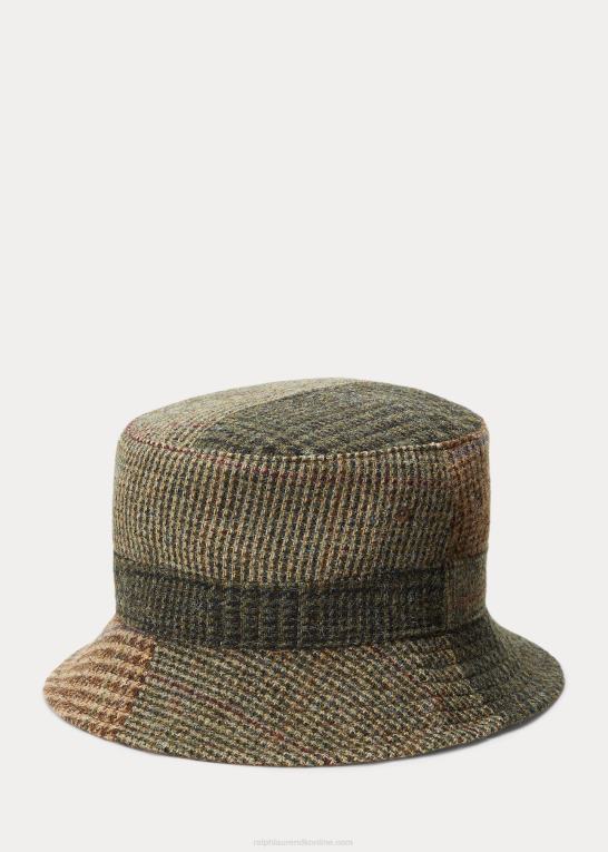patchwork multi Mænd Ralph Lauren uld tweed patchwork bøttehat Z426B2740