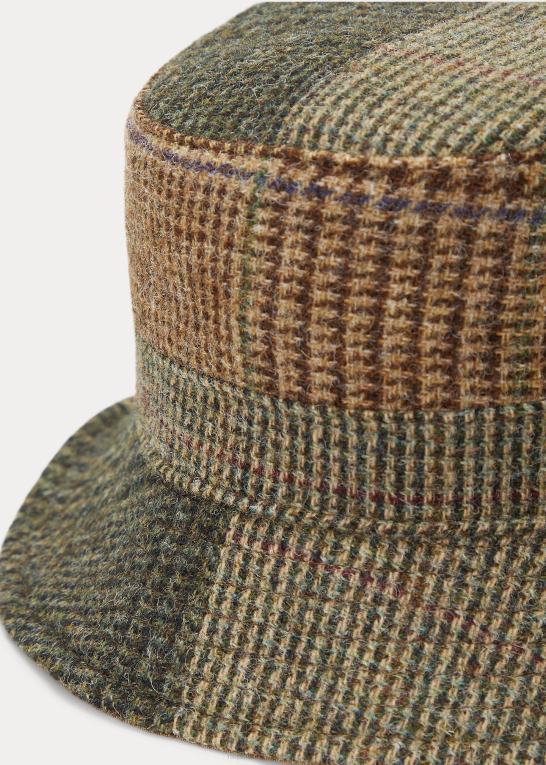 patchwork multi Mænd Ralph Lauren uld tweed patchwork bøttehat Z426B2740