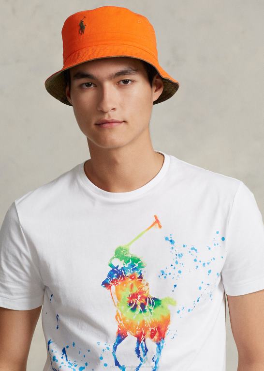 resort orange/camo multi Mænd Ralph Lauren vendbar sildebens bøttehat Z426B2513