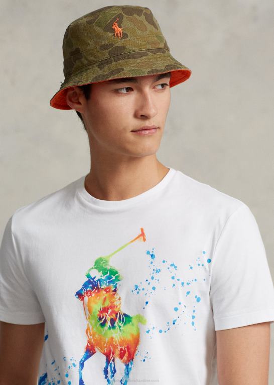 resort orange/camo multi Mænd Ralph Lauren vendbar sildebens bøttehat Z426B2513