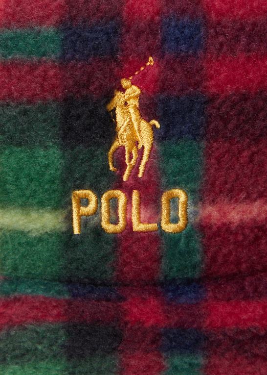 royal crimson plaid Mænd Ralph Lauren plaid fleece bøttehat Z426B2742