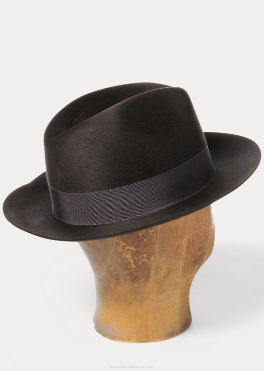 vintage brun Mænd Ralph Lauren uldfilt fedora Z426B8913
