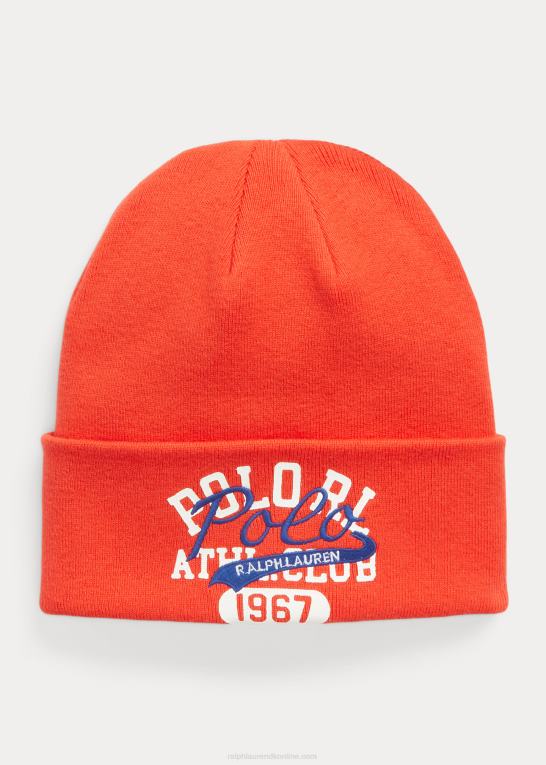 topmøde rødt Mænd Ralph Lauren bomuldsbeanie med lag-logo Z426B2468