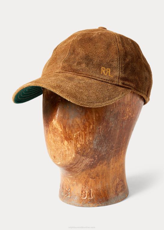 Brun Mænd Ralph Lauren kuglehætte i ru ruskind Z426B8874