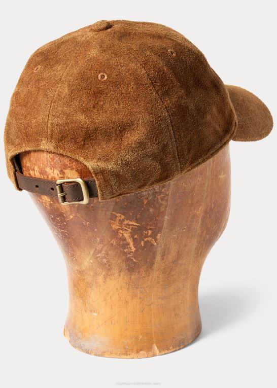 Brun Mænd Ralph Lauren kuglehætte i ru ruskind Z426B8874