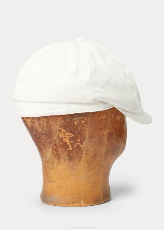 antik hvid Mænd Ralph Lauren sildebens twill aviskøs kasket Z426B2228