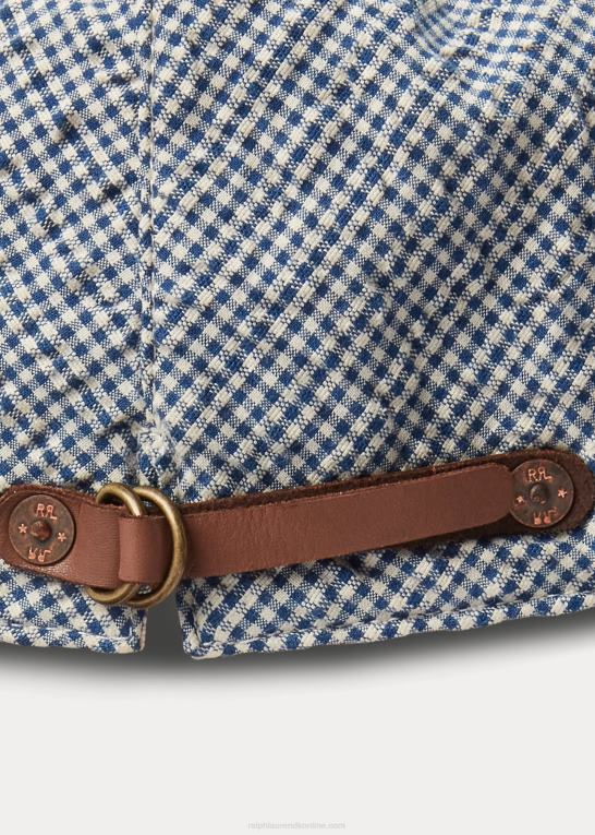 blå tjek Mænd Ralph Lauren gingham seersucker førerkasket Z426B2227