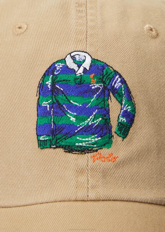 cafe tan Mænd Ralph Lauren rugby skjorte-broderet kuglekasket i twill Z426B2515