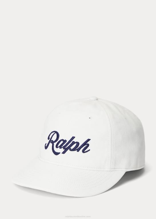 dækvask hvid Mænd Ralph Lauren applikeret twill kuglehætte Z426B2423