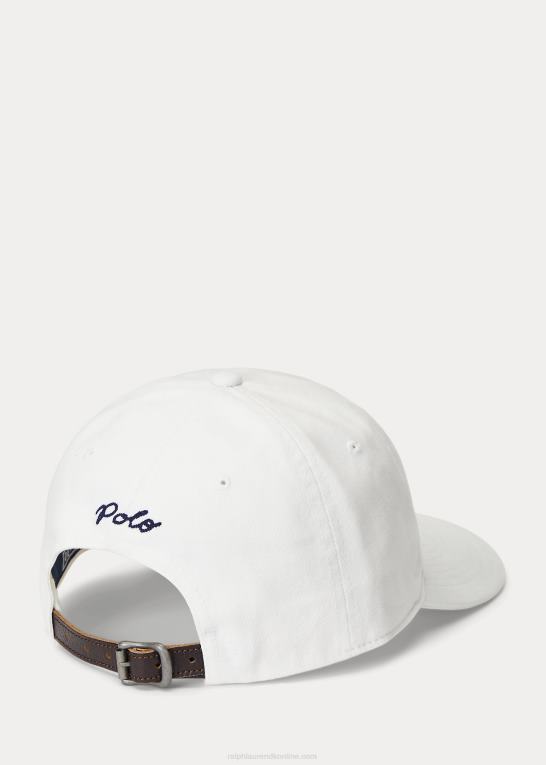 dækvask hvid Mænd Ralph Lauren applikeret twill kuglehætte Z426B2423