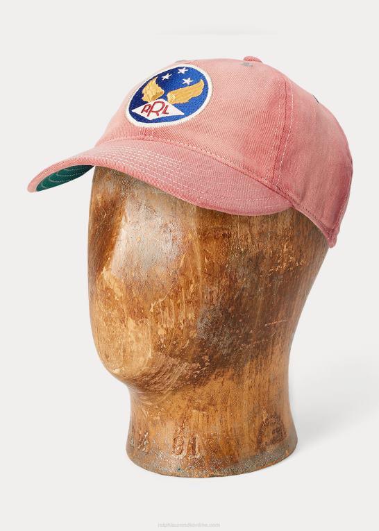 falmet rødt Mænd Ralph Lauren kuglehætte med vingelogo Z426B8892