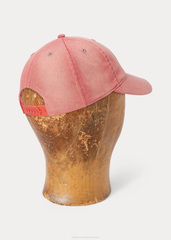 falmet rødt Mænd Ralph Lauren kuglehætte med vingelogo Z426B8892
