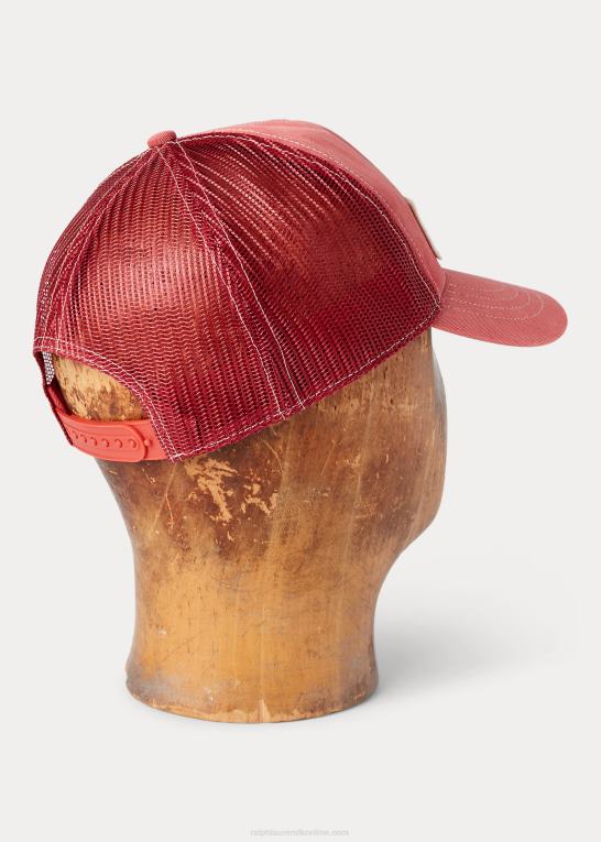 falmet rødt Mænd Ralph Lauren logo-patch twill trucker cap Z426B8865