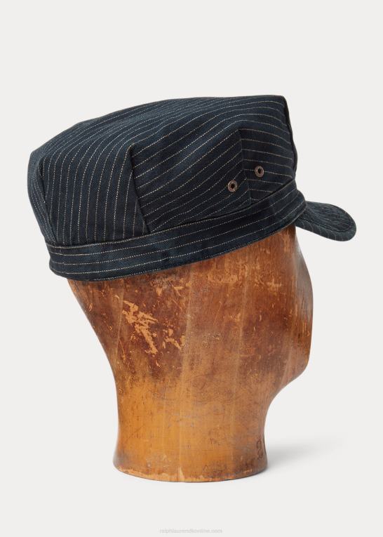 flåde Mænd Ralph Lauren stribet indigo sildebenshætte Z426B8834
