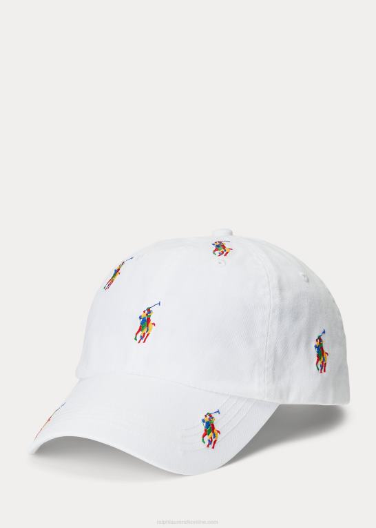 keramisk hvid/multi Mænd Ralph Lauren allover pony chino kuglehætte Z426B2360