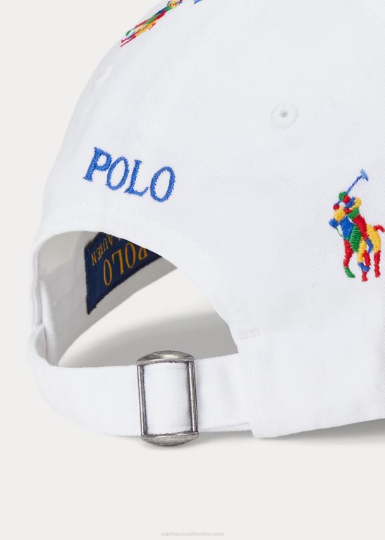 keramisk hvid/multi Mænd Ralph Lauren allover pony chino kuglehætte Z426B2360