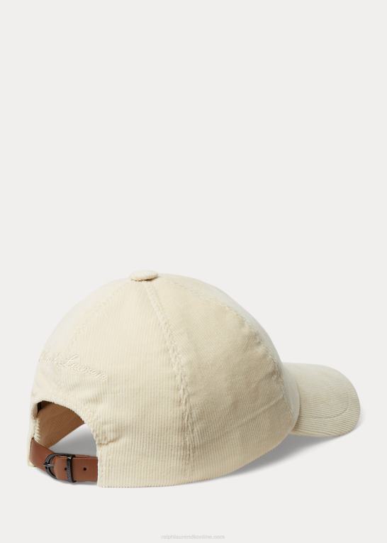 klassisk creme Mænd Ralph Lauren fløjl kuglehætte Z426B8917