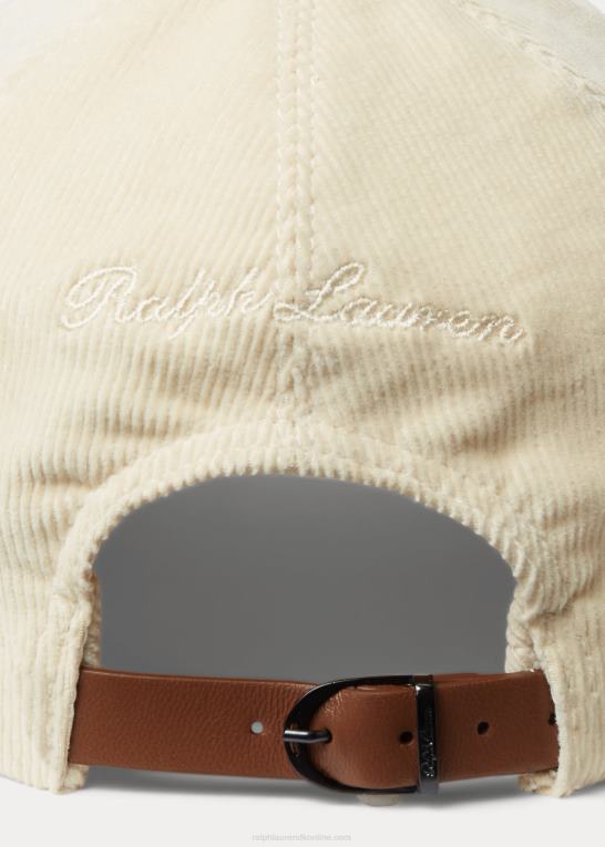 klassisk creme Mænd Ralph Lauren fløjl kuglehætte Z426B8917