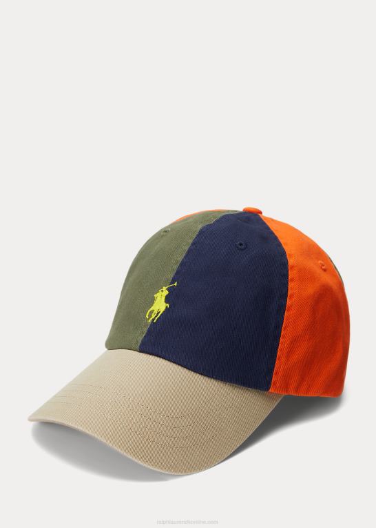 mørk salvie/marine Mænd Ralph Lauren farveblokeret kuglehætte i twill Z426B2505