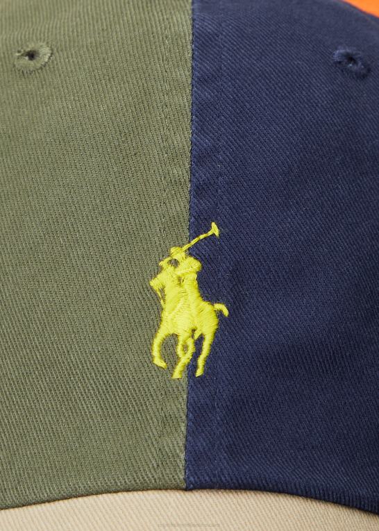 mørk salvie/marine Mænd Ralph Lauren farveblokeret kuglehætte i twill Z426B2505
