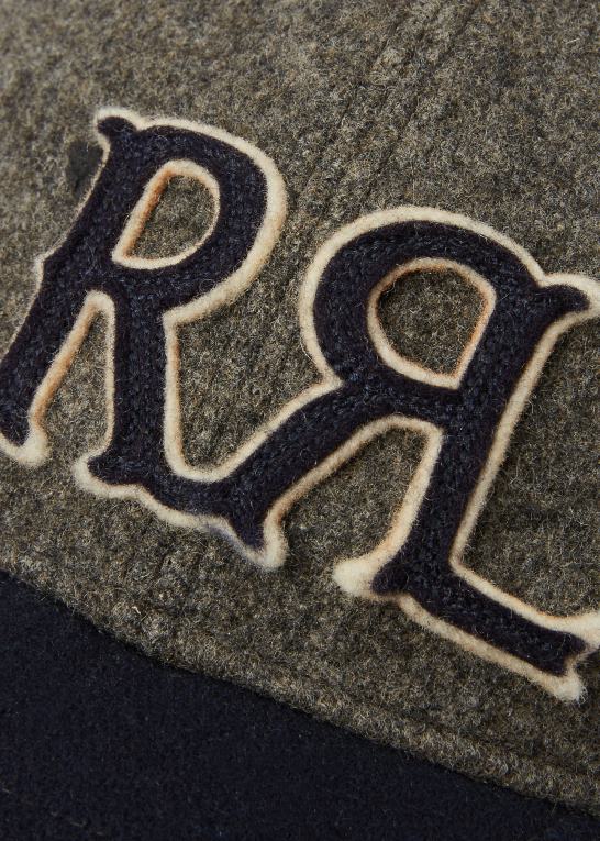marineblå/grå Mænd Ralph Lauren logo-patch filt kuglehætte Z426B8849