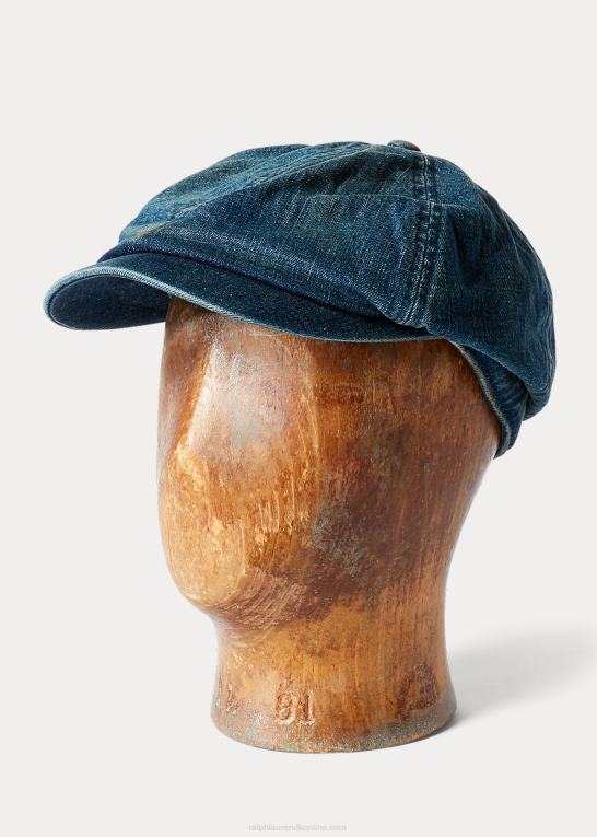 medium indigo Mænd Ralph Lauren denim aviskoske kasket Z426B8908