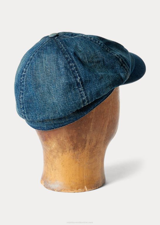 medium indigo Mænd Ralph Lauren denim aviskoske kasket Z426B8908