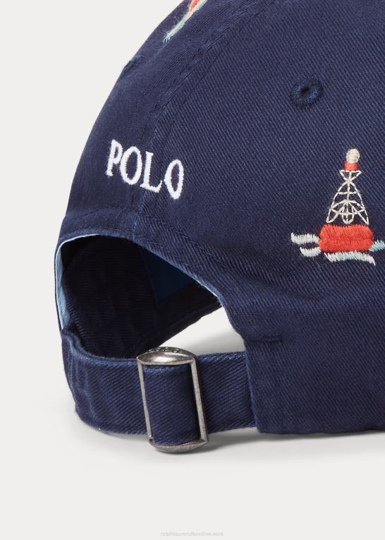newport flåde Mænd Ralph Lauren nautisk-broderet kuglehætte i twill Z426B2442