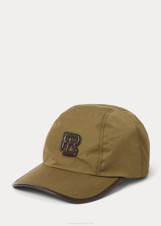 oliven nat/engelsk brun Mænd Ralph Lauren kasket med fem paneler af lammeskind Z426B2223