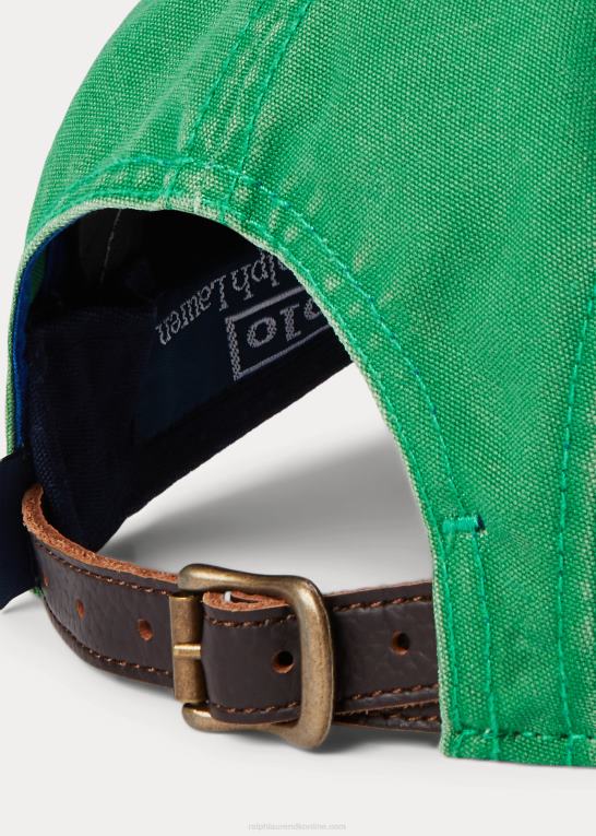 optisk grøn Mænd Ralph Lauren fempanels kasket med logolærred Z426B2449