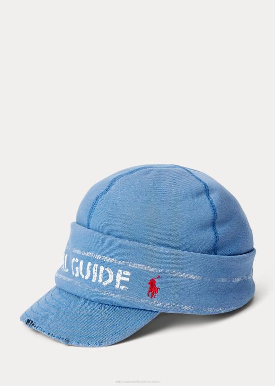pigesten blå Mænd Ralph Lauren distressed logo strik hue Z426B2455