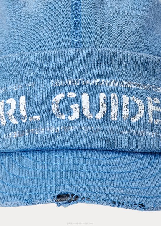 pigesten blå Mænd Ralph Lauren distressed logo strik hue Z426B2455
