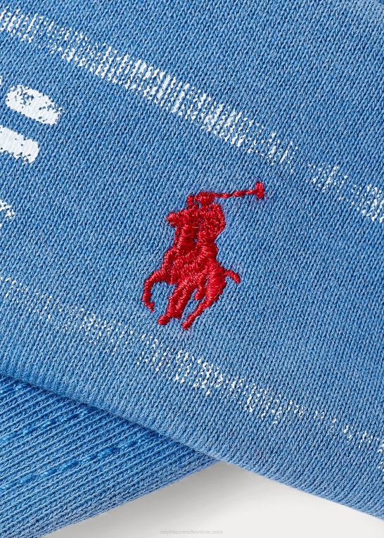 pigesten blå Mænd Ralph Lauren distressed logo strik hue Z426B2455