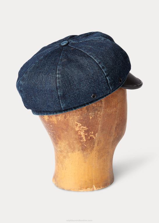 skylle Mænd Ralph Lauren motorcykelkasket i læder-denim Z426B8912
