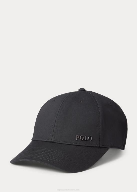 sort Mænd Ralph Lauren kuglehætte med logoplade Z426B2578
