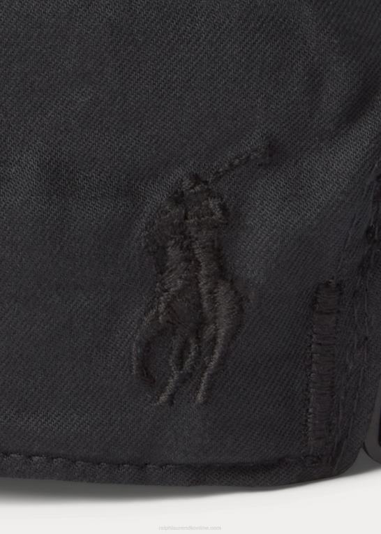 sort Mænd Ralph Lauren kuglehætte med logoplade Z426B2578