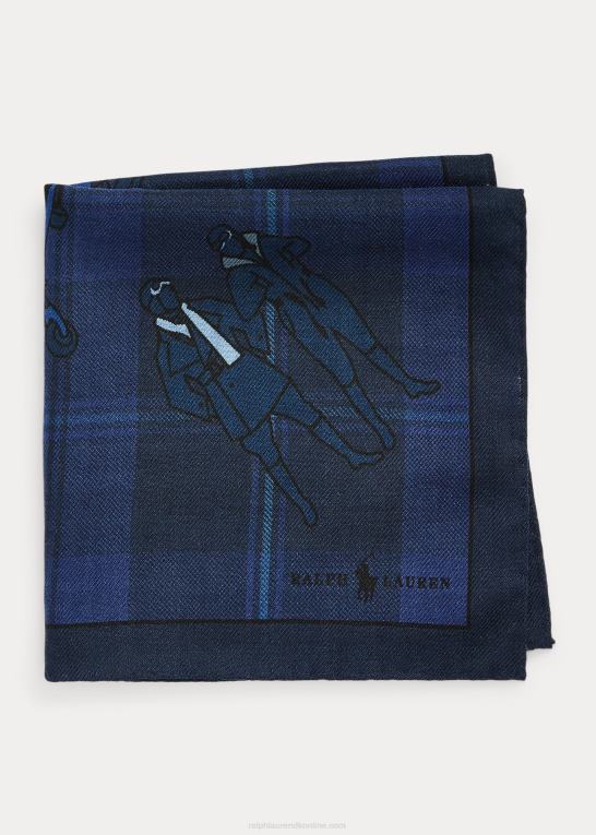 flåde Mænd Ralph Lauren flypløjet uld-silke lomme firkantet Z426B2522
