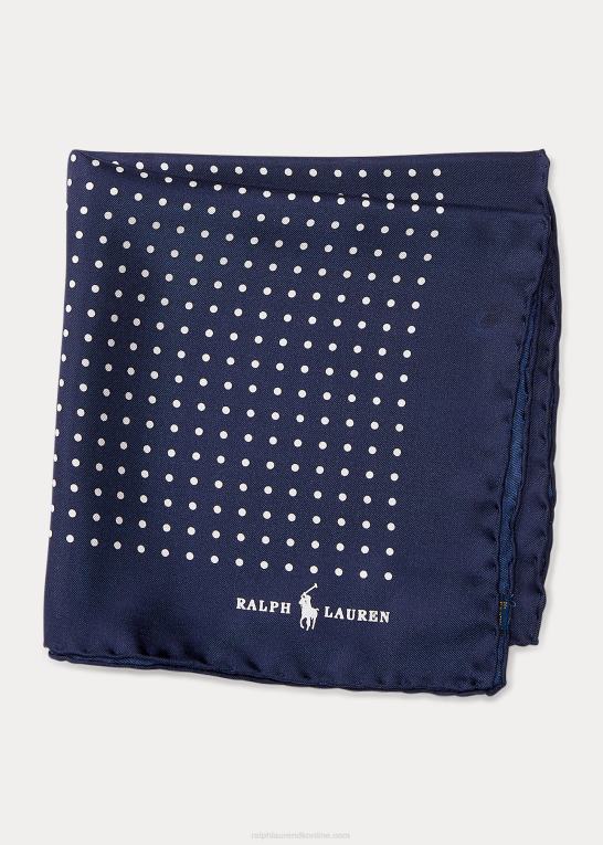 flåde Mænd Ralph Lauren polkaprikket silke lomme firkantet Z426B2240
