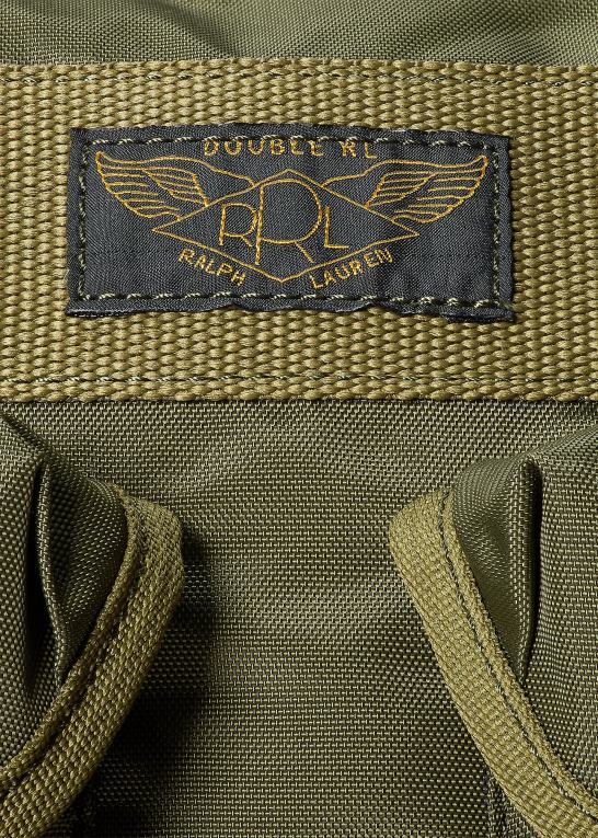 trist oliven Mænd Ralph Lauren Nylon lærreds messenger taske Z426B8873