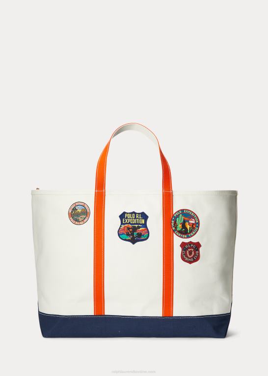 dækvask hvid Mænd Ralph Lauren logo-patch canvas tote Z426B2406