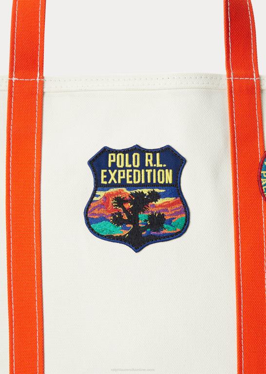 dækvask hvid Mænd Ralph Lauren logo-patch canvas tote Z426B2406
