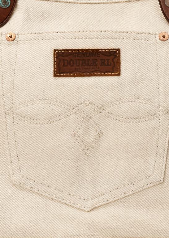 greige Mænd Ralph Lauren læderbeklædt twill tote Z426B5147