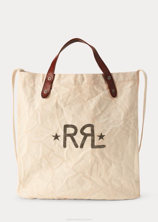 greige Mænd Ralph Lauren logo lærred markedstote Z426B5331