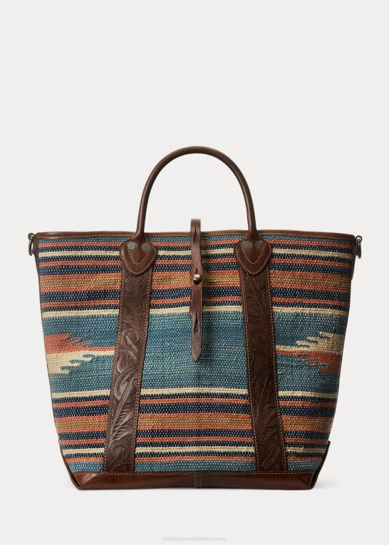 indigo multi/brun Mænd Ralph Lauren håndvævet jacquard tote Z426B2226