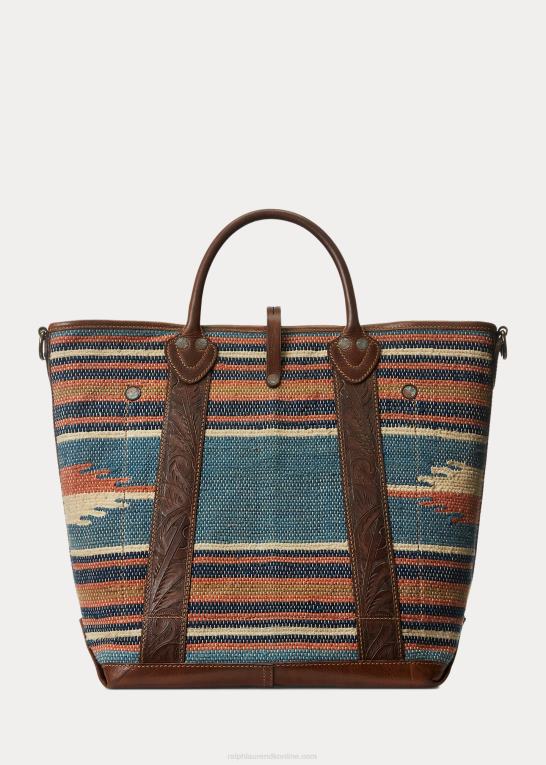 indigo multi/brun Mænd Ralph Lauren håndvævet jacquard tote Z426B2226