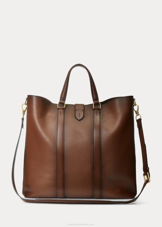 mørkebrun/kastanje Mænd Ralph Lauren welington pose i poleret kalveskind Z426B8988
