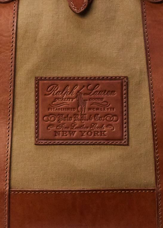 montana kaki Mænd Ralph Lauren Heritage læder-beklædt kanvas tote Z426B2615